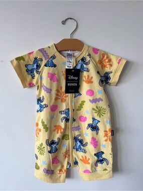 Bonds Yellow Stitch Print Baby One-Piece with Multicolor Accents